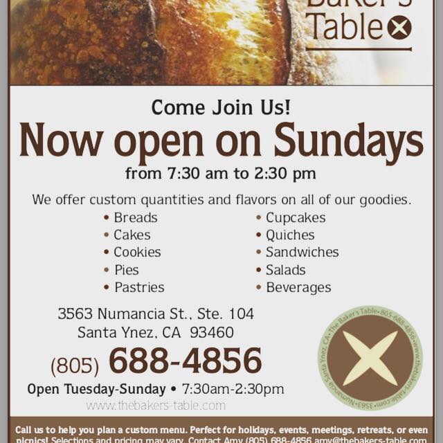 The Baker's Table Santa Ynez, CA SantaBarbaraYP