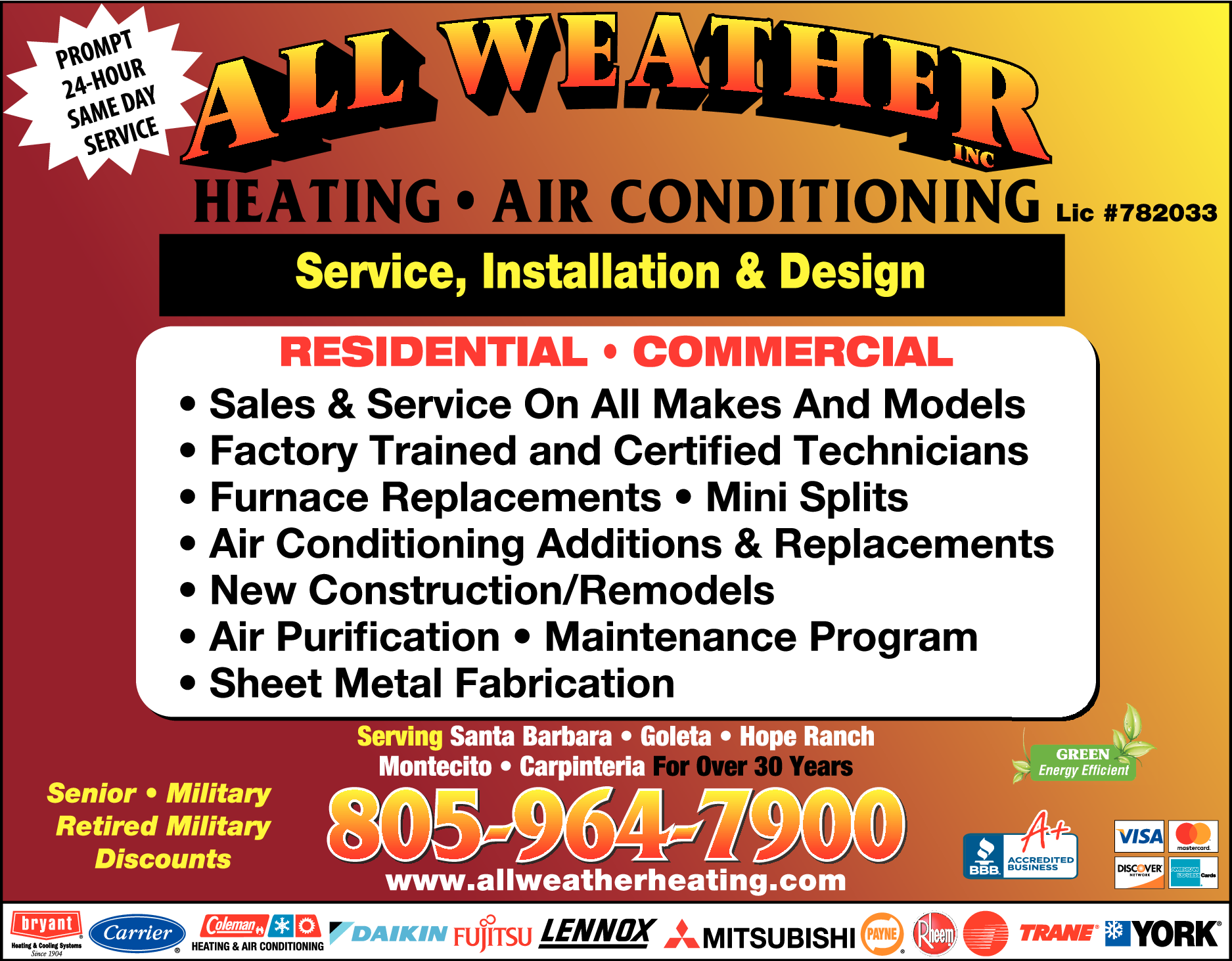 Print Ad of All Weather Inc