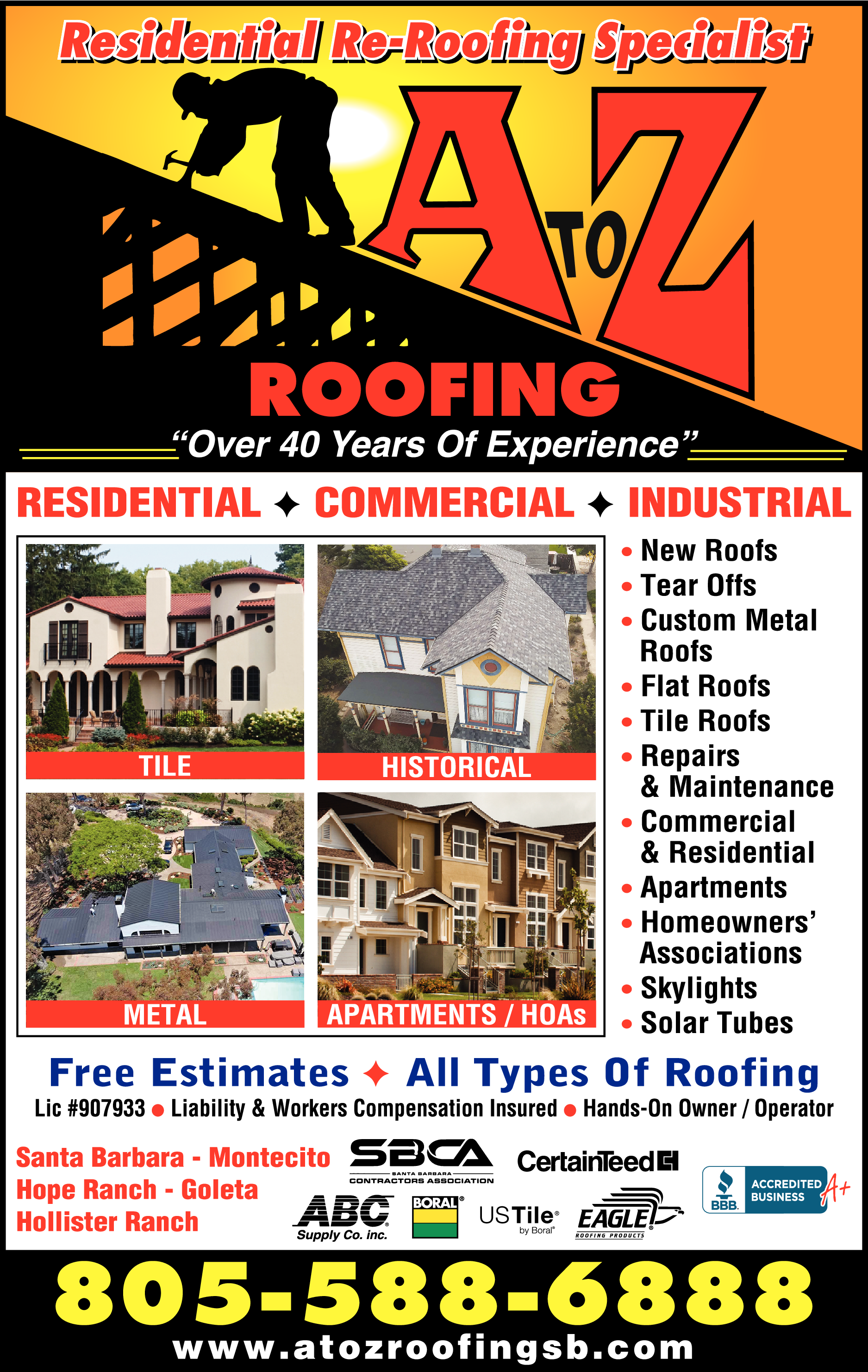 Print Ad of A To Z Roofing