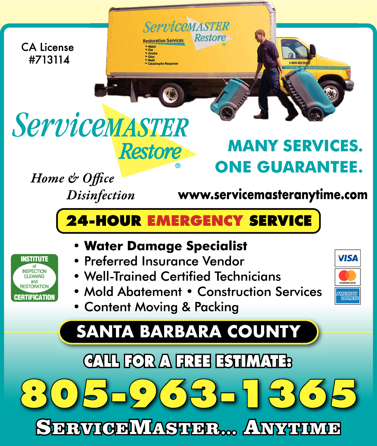 Print Ad of Servicemaster Anytime