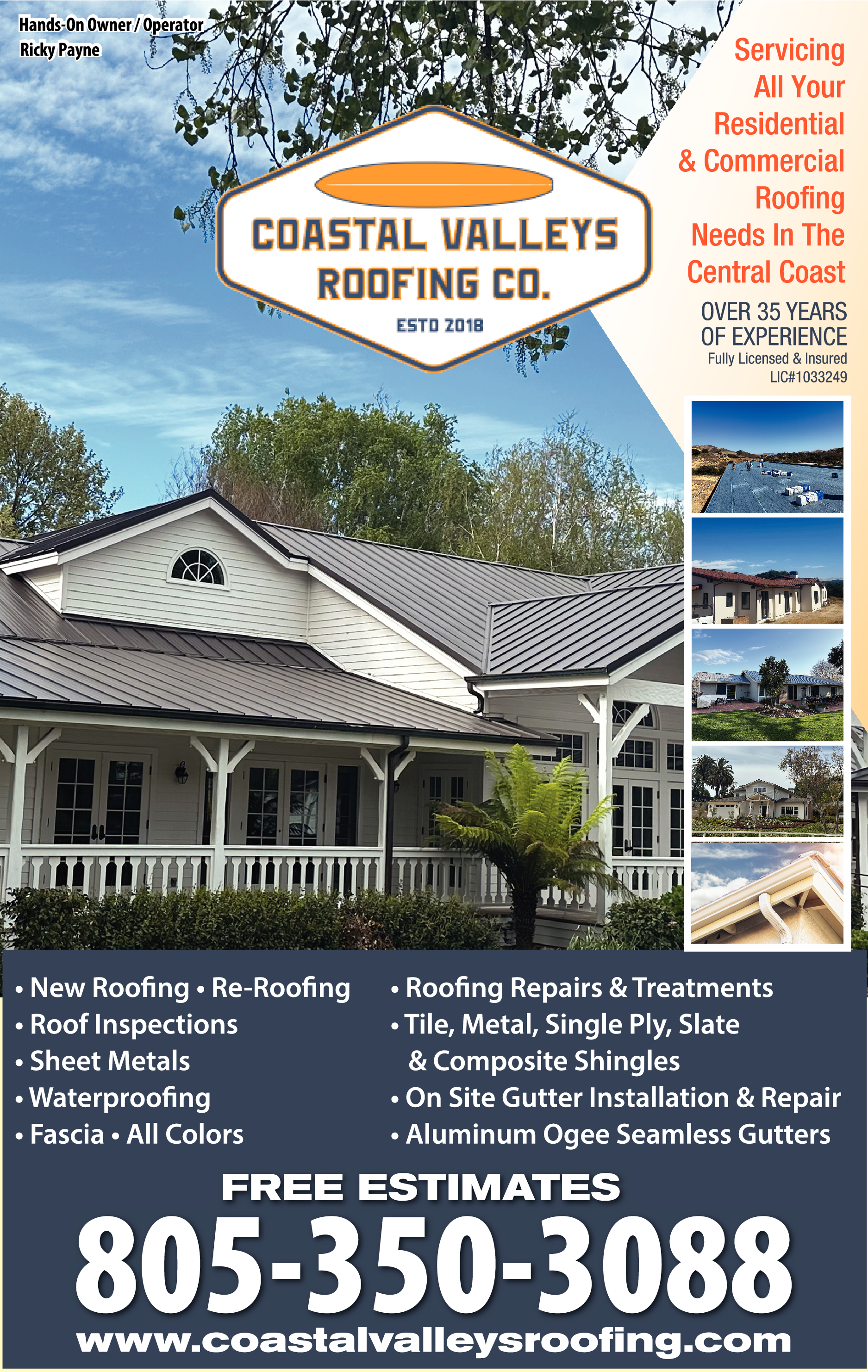 Print Ad of Coastal Valleys Roofing Co